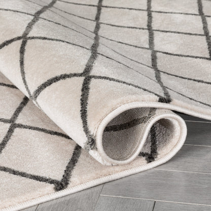 Aiden Trellis Modern Ivory Soft Rug BAL-22