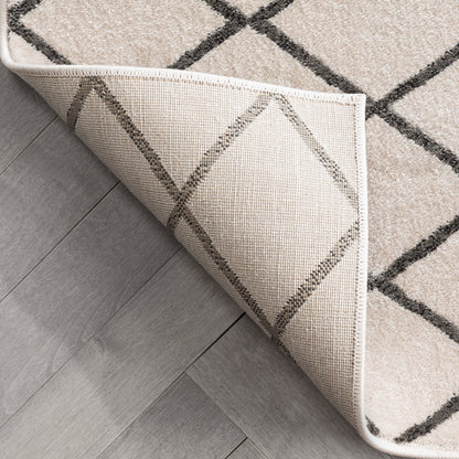 Aiden Trellis Modern Ivory Soft Rug BAL-22