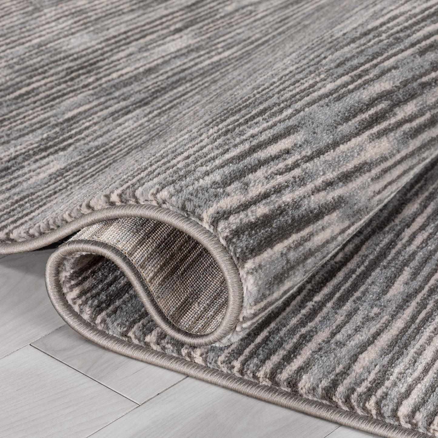 Owen Striation Modern Dark Grey Soft Rug BAL-37