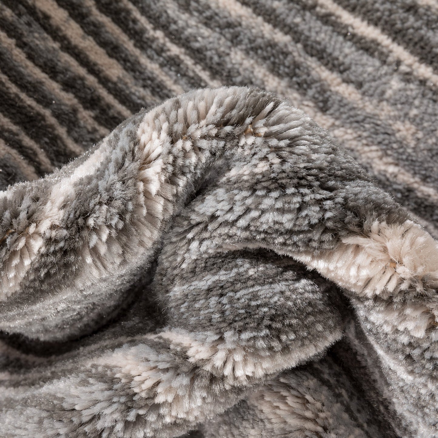 Owen Striation Modern Dark Grey Soft Rug BAL-37