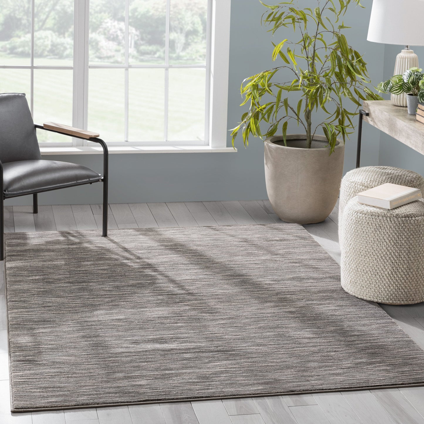 Owen Striation Modern Dark Grey Soft Rug BAL-37