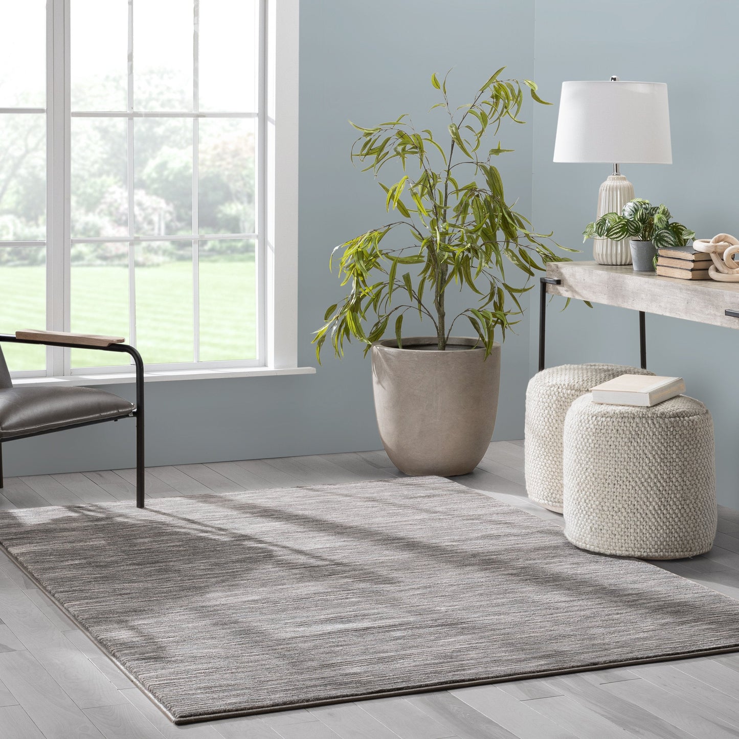 Owen Striation Modern Dark Grey Soft Rug BAL-37