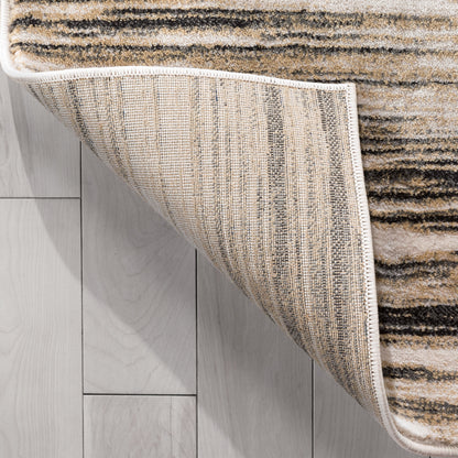 Sebastian Striation Modern Ivory Brown Soft Rug BAL-42