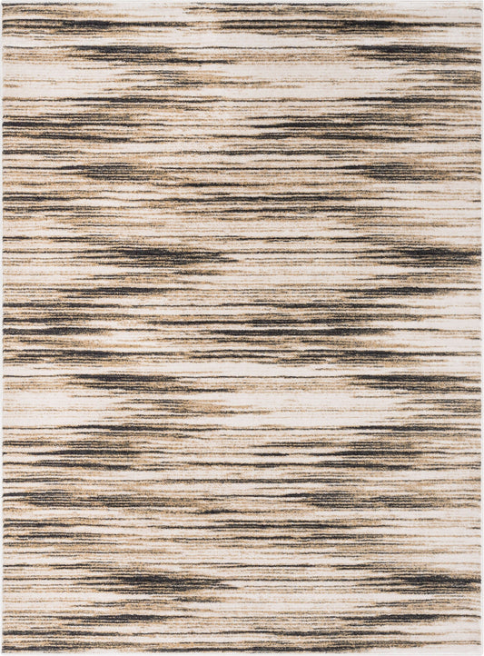 Sebastian Striation Modern Ivory Brown Soft Rug BAL-42