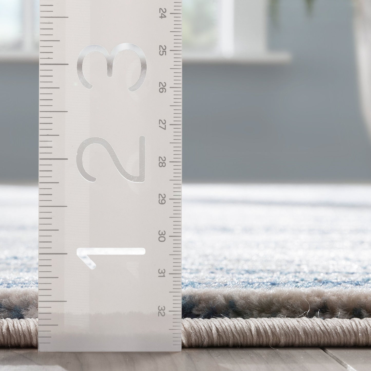 Sebastian Striation Modern Blue Ivory Soft Rug BAL-44