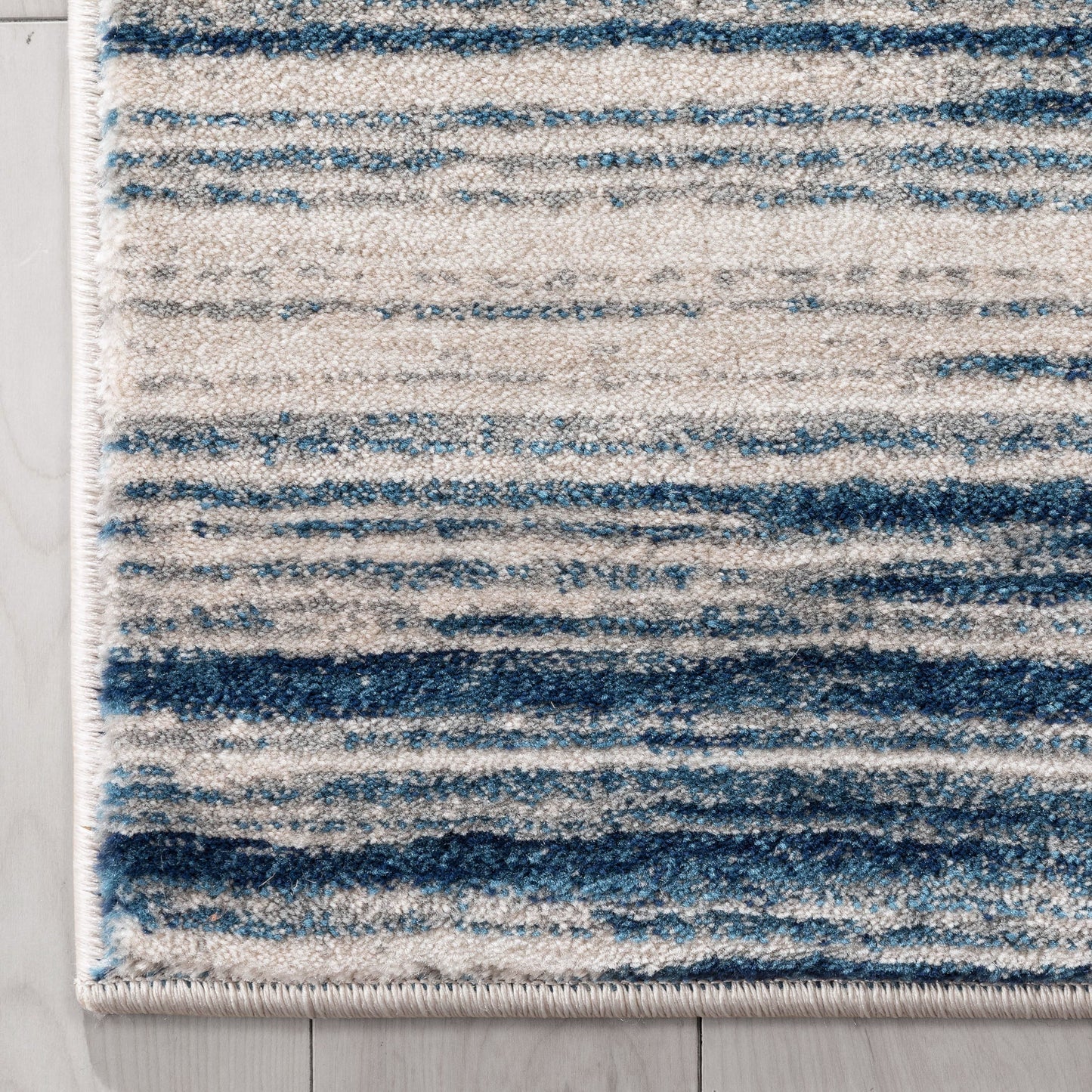 Sebastian Striation Modern Blue Ivory Soft Rug BAL-44