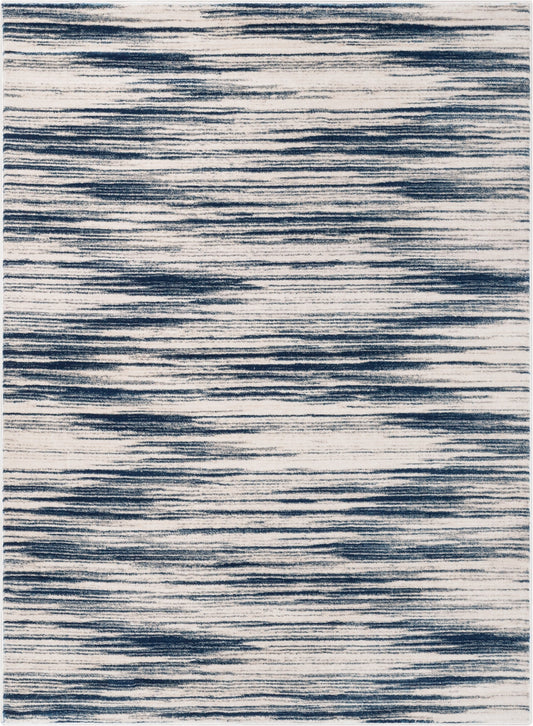 Sebastian Striation Modern Blue Ivory Soft Rug BAL-44