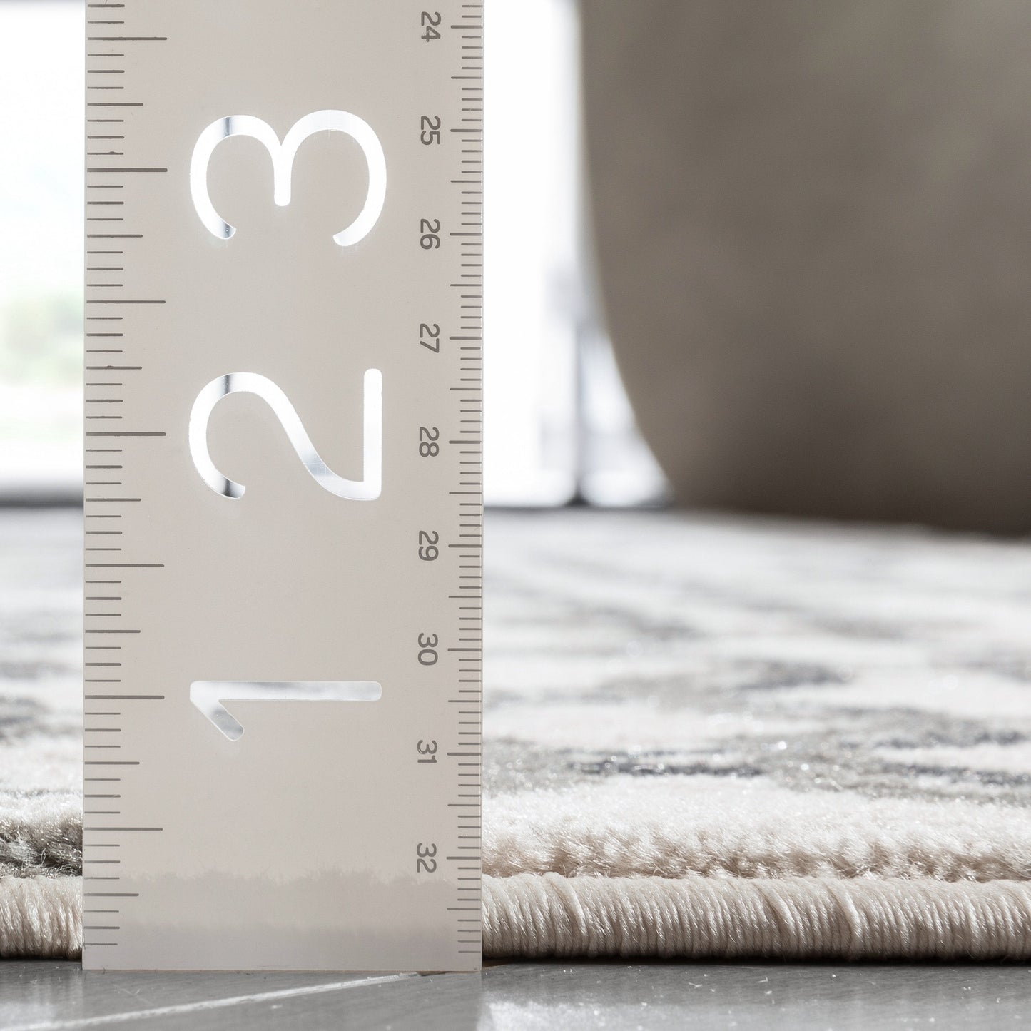 Levi Modern Geometric Ivory Grey Soft Rug BAL-52