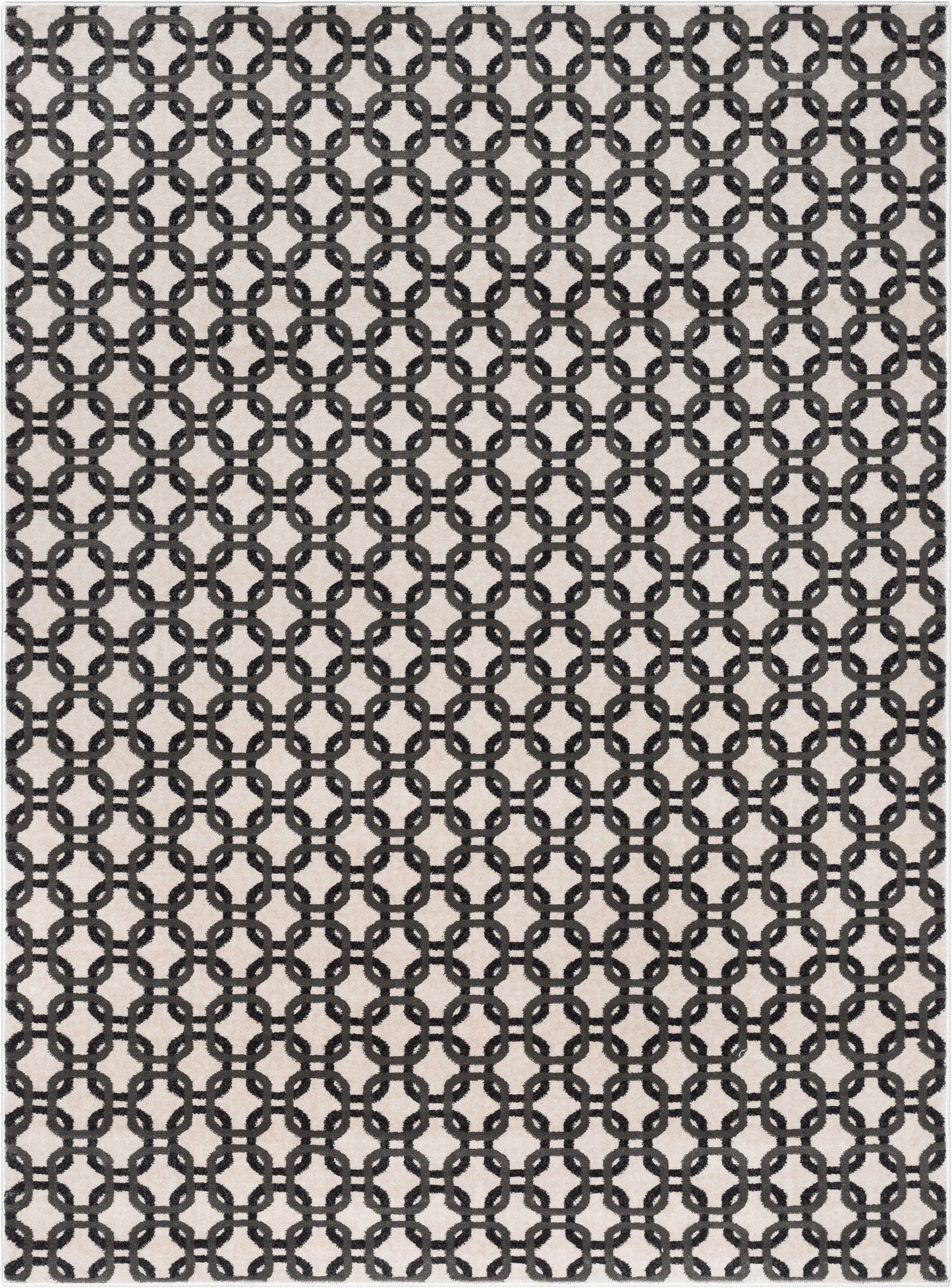 Levi Modern Geometric Ivory Grey Soft Rug BAL-52
