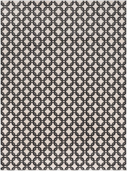 Levi Modern Geometric Ivory Grey Soft Rug BAL-52