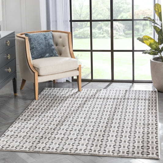 Wyatt Modern Geometric Light Grey Soft Rug BAL-67