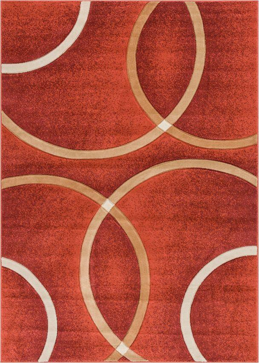 Chester Orange Modern Geometric Rug BK-49