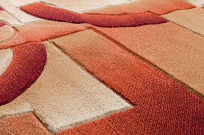 South Street Orange Modern Geometric Rug BK-69