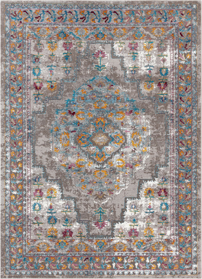 Afton Bohemian Vintage Floral Medallion Cream Rug BL-02