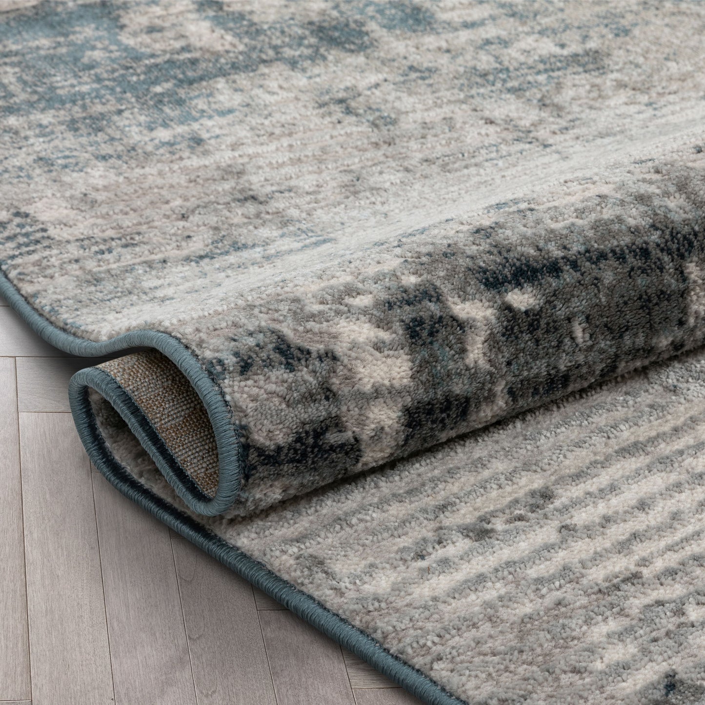 Penelope Modern Abstract Distressed Grey Rug BLS-107