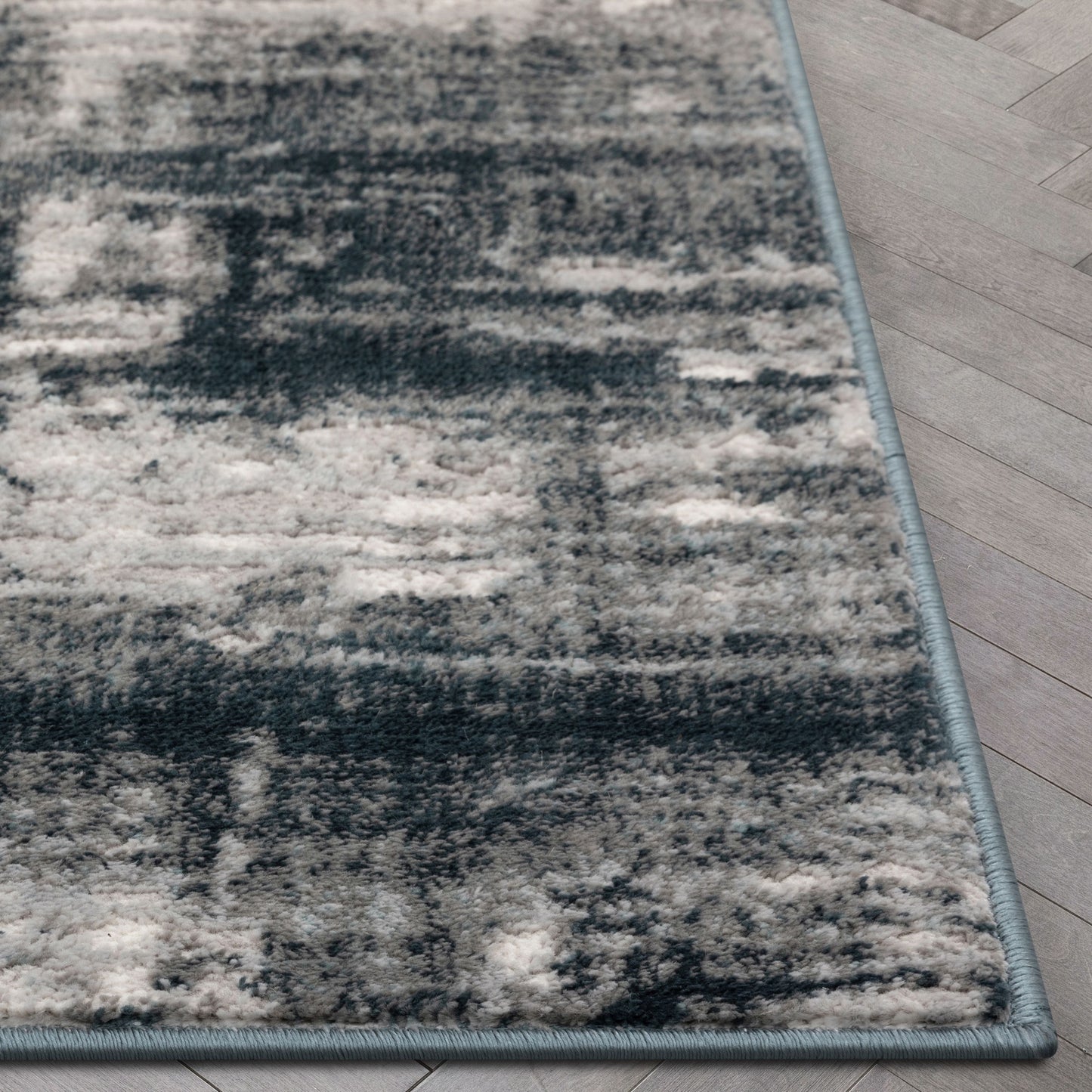 Penelope Modern Abstract Distressed Grey Rug BLS-107