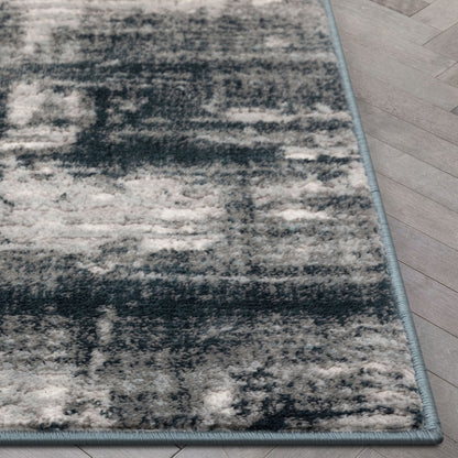Penelope Modern Abstract Distressed Grey Rug BLS-107