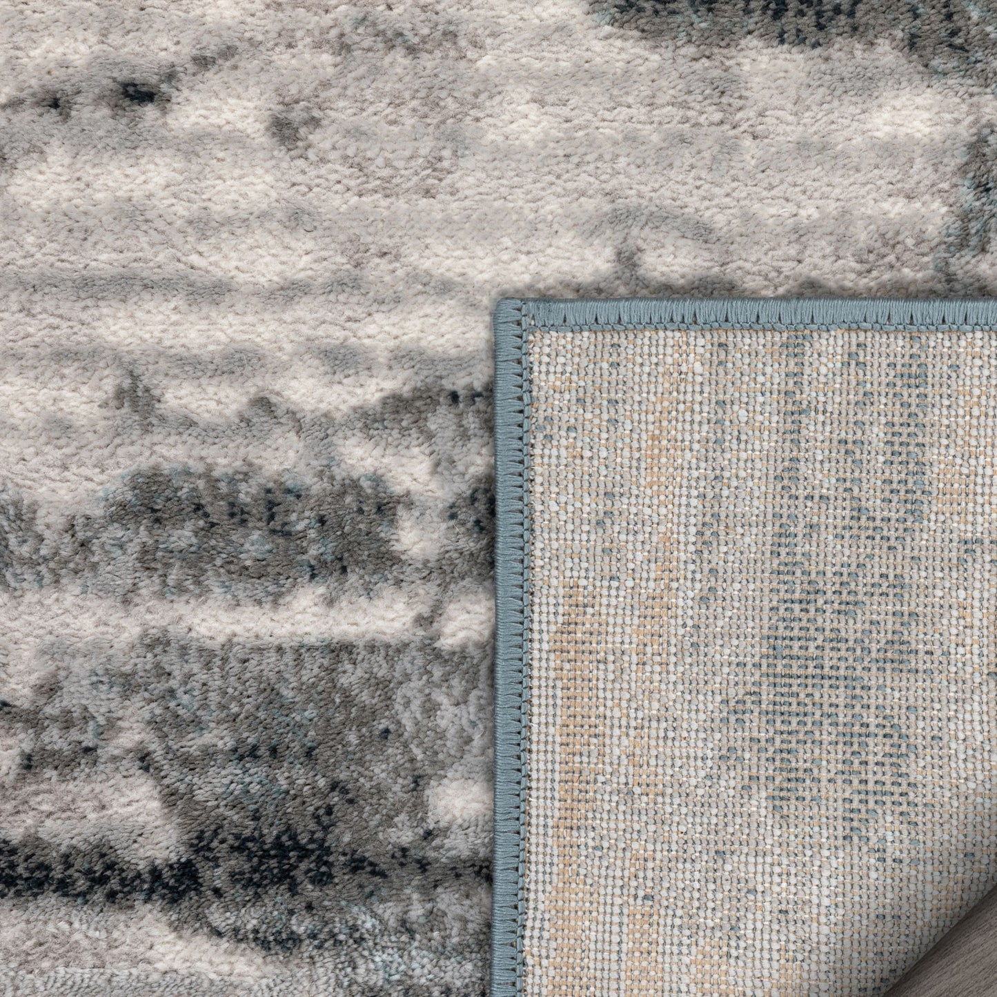 Penelope Modern Abstract Distressed Grey Rug BLS-107