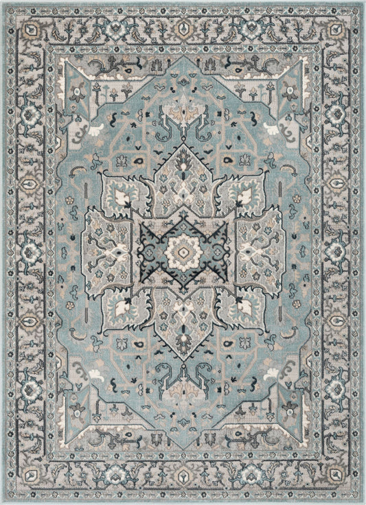Leif Vintage Medallion Light Blue Rug BLS-56