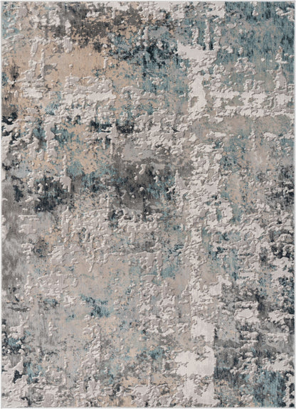 Meade Modern Abstract Distressed Grey Rug BLS-67