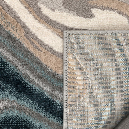 Fallon Modern Abstract Distressed Grey Rug BLS-87