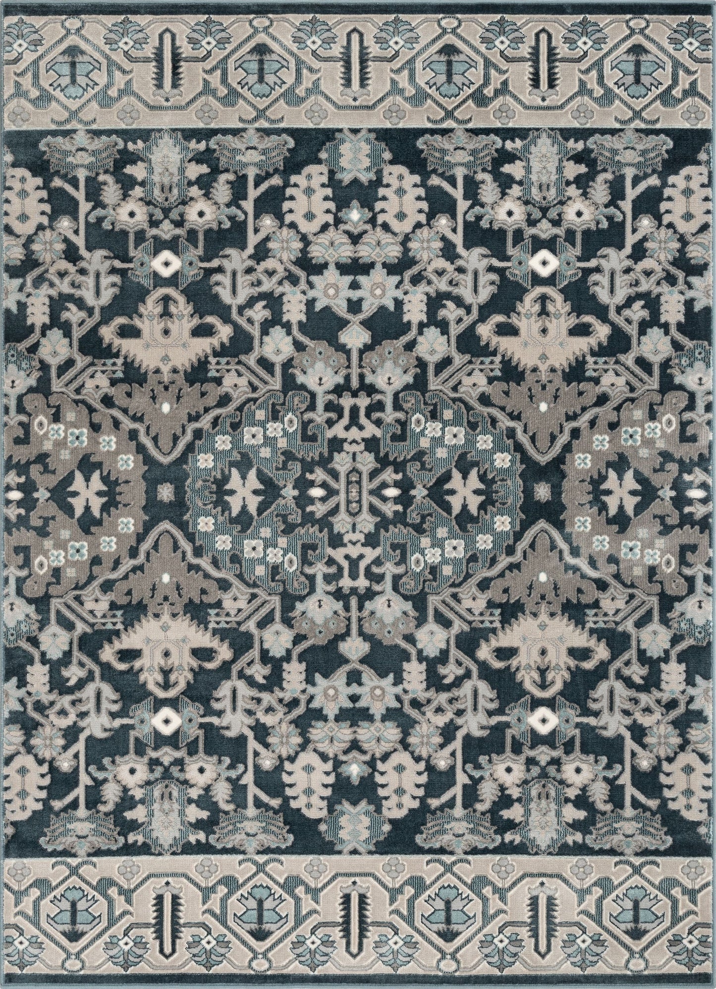 Arial Vintage Oriental Persian Blue Rug BLS-94