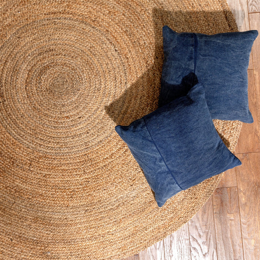 Larissa Jute Rug Hand-Braided Basket Weave Jute Rug Farmhouse Solid Pattern Natural Color BRI-42