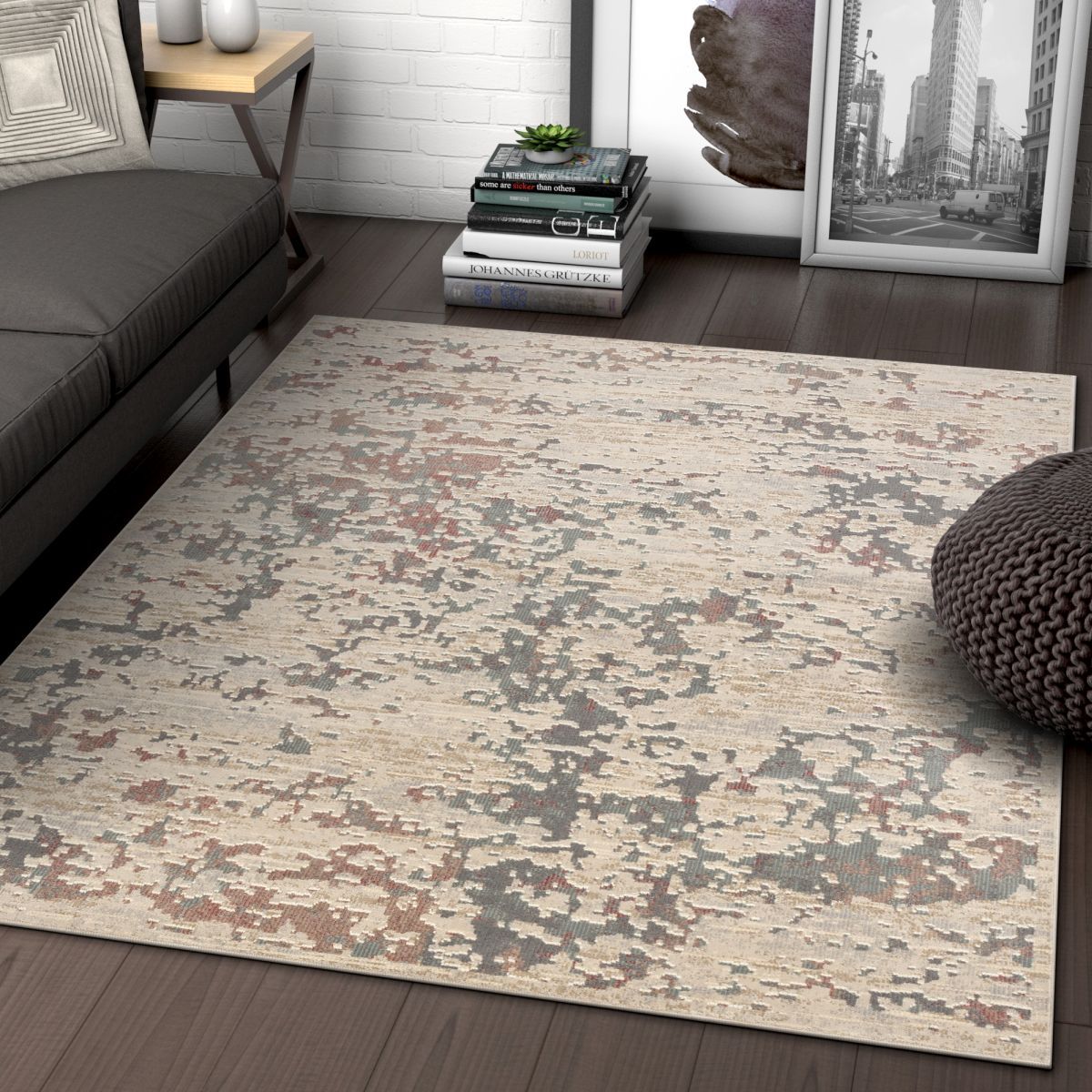 Bowen Beige Vintage Global Abstract Rug CA-102