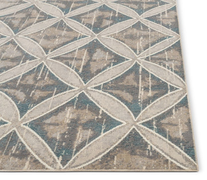 Sofia Beige Vintage Modern Trellis Rug CA-22