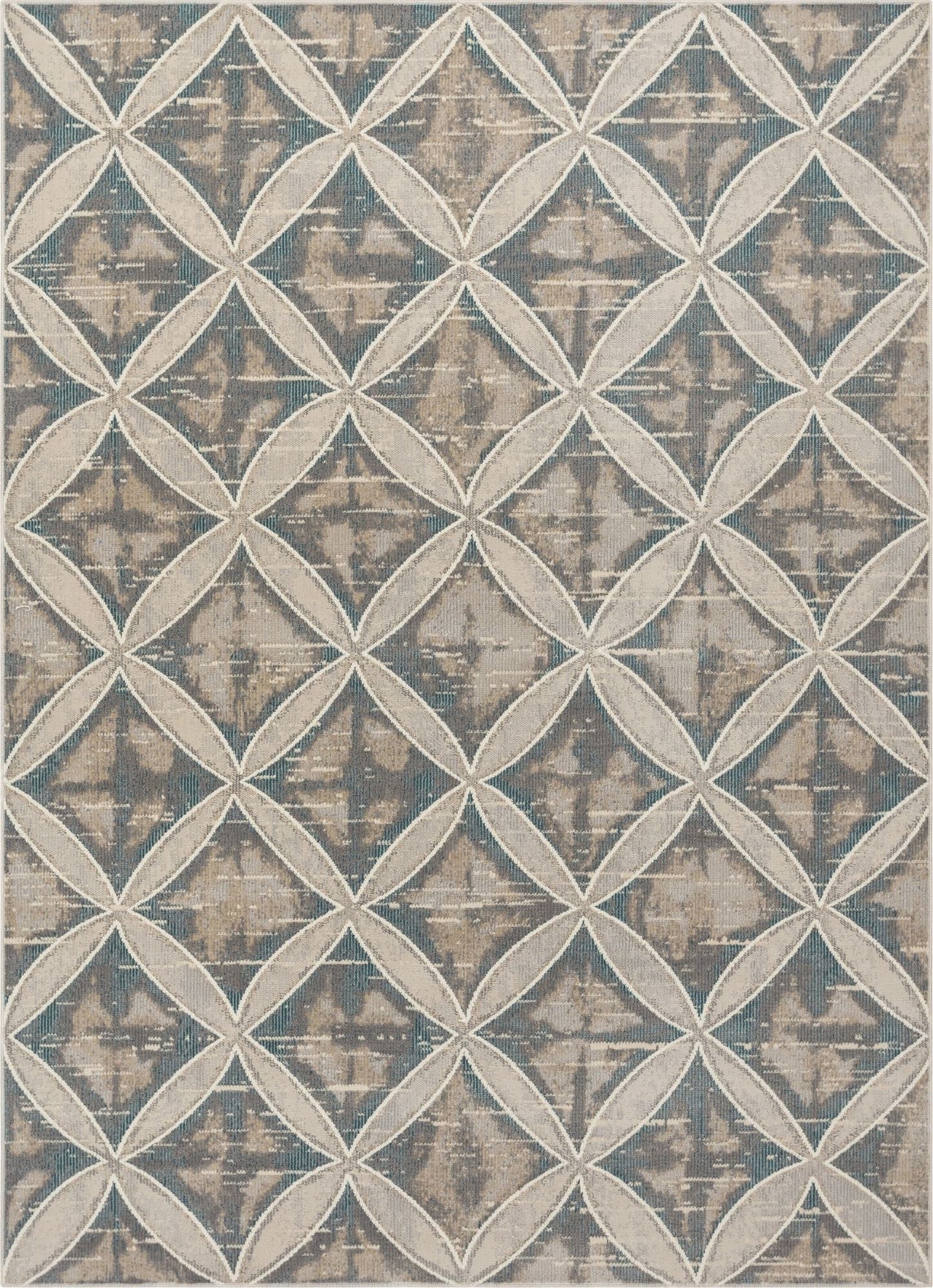 Sofia Beige Vintage Modern Trellis Rug CA-22