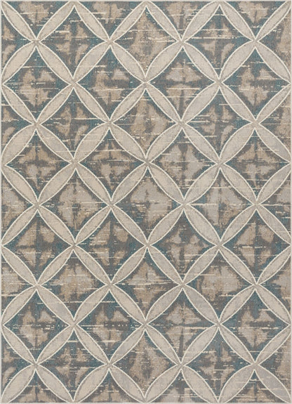 Sofia Beige Vintage Modern Trellis Rug CA-22