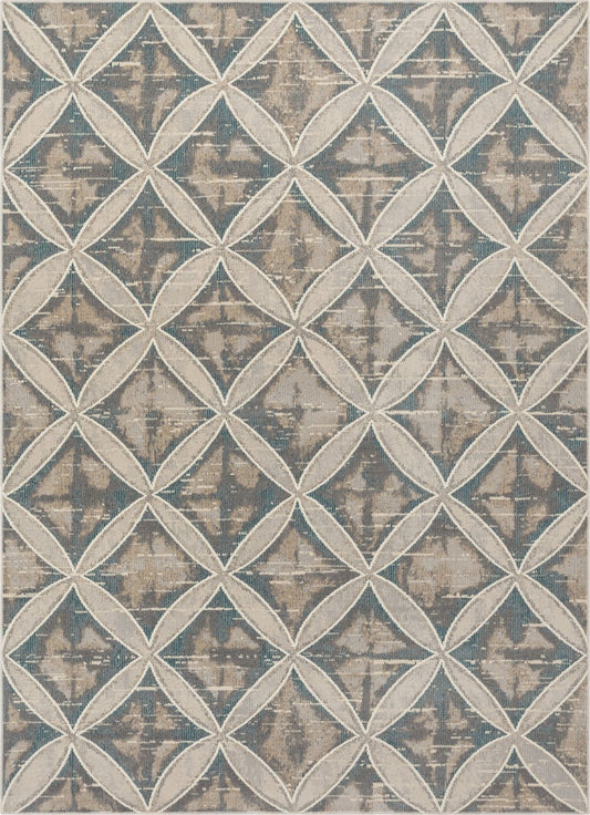 Sofia Beige Vintage Modern Trellis Rug CA-22