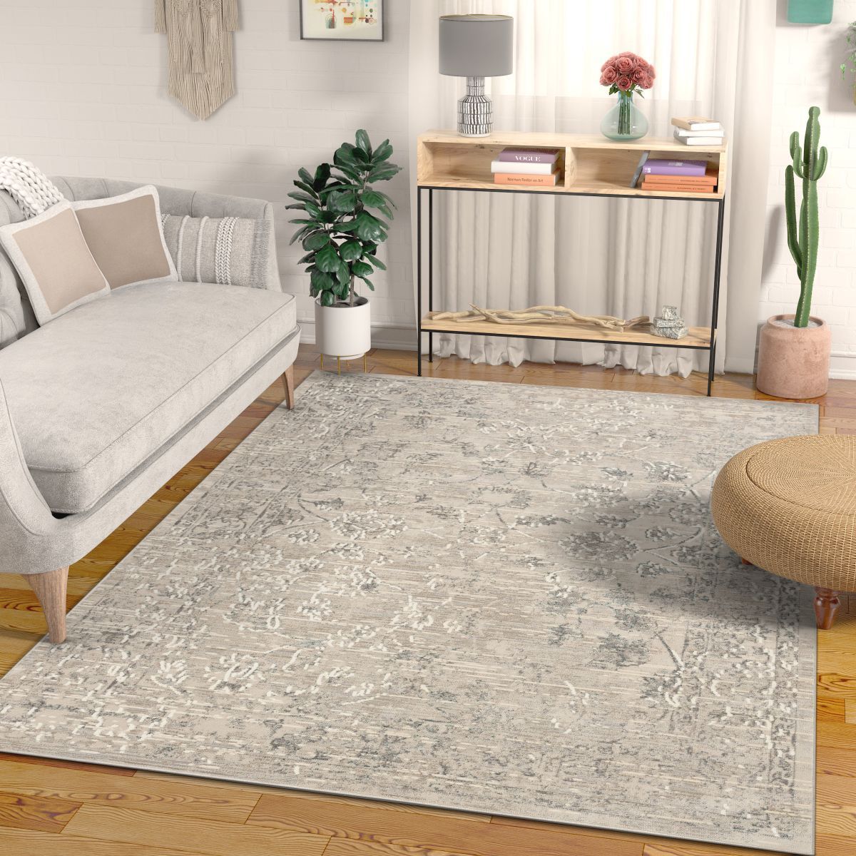 Emily Beige Vintage Distressed Oriental Rug CA-32