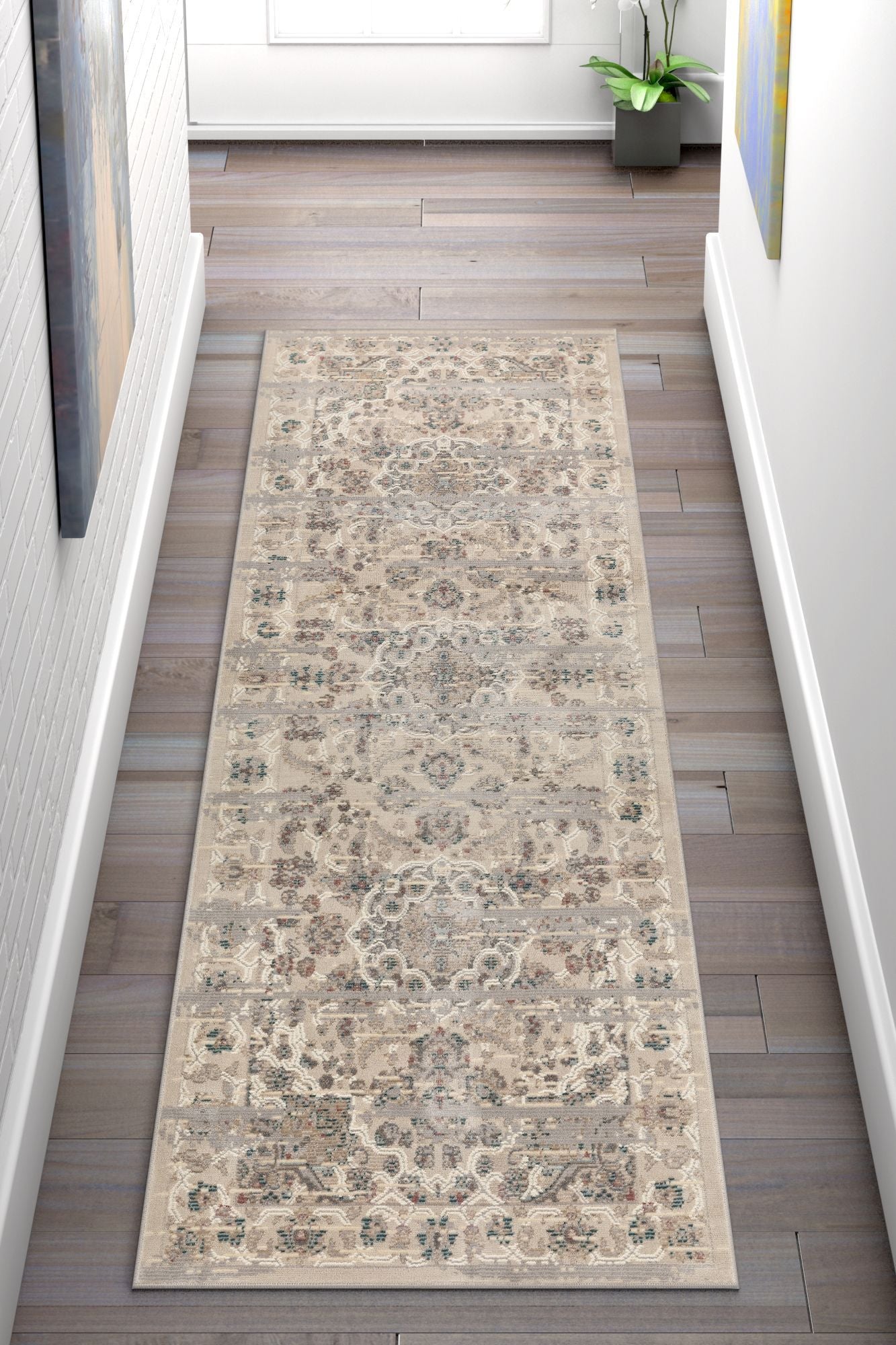 Owen Beige Vintage Global Oriental Medallion Rug CA-42