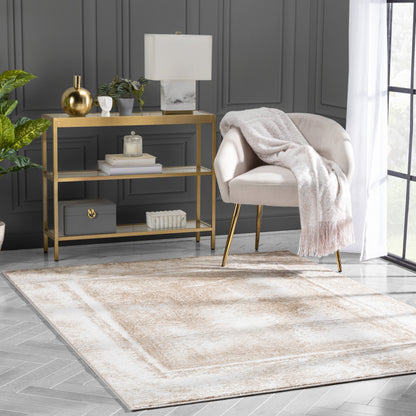 Zaynab Vintage Abstract Border Ivory Glam Rug CAI-102