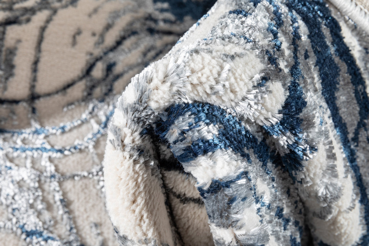 Sinead Vintage Modern Abstract Blue Glam Rug CAI-114