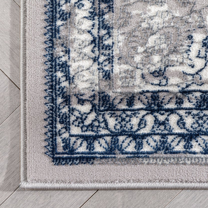 Gemma Vintage Medallion Oriental Blue Glam Rug CAI-14