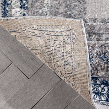 Gemma Vintage Medallion Oriental Blue Glam Rug CAI-14