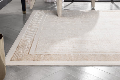 Filippa Vintage Border Pattern Ivory Glam Rug CAI-22