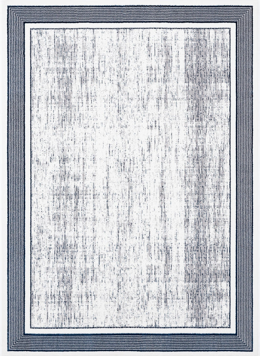 Filippa Vintage Border Pattern Blue Glam Rug CAI-24