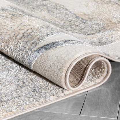 Gillian Vintage Modern Abstract Ivory Glam Rug CAI-32