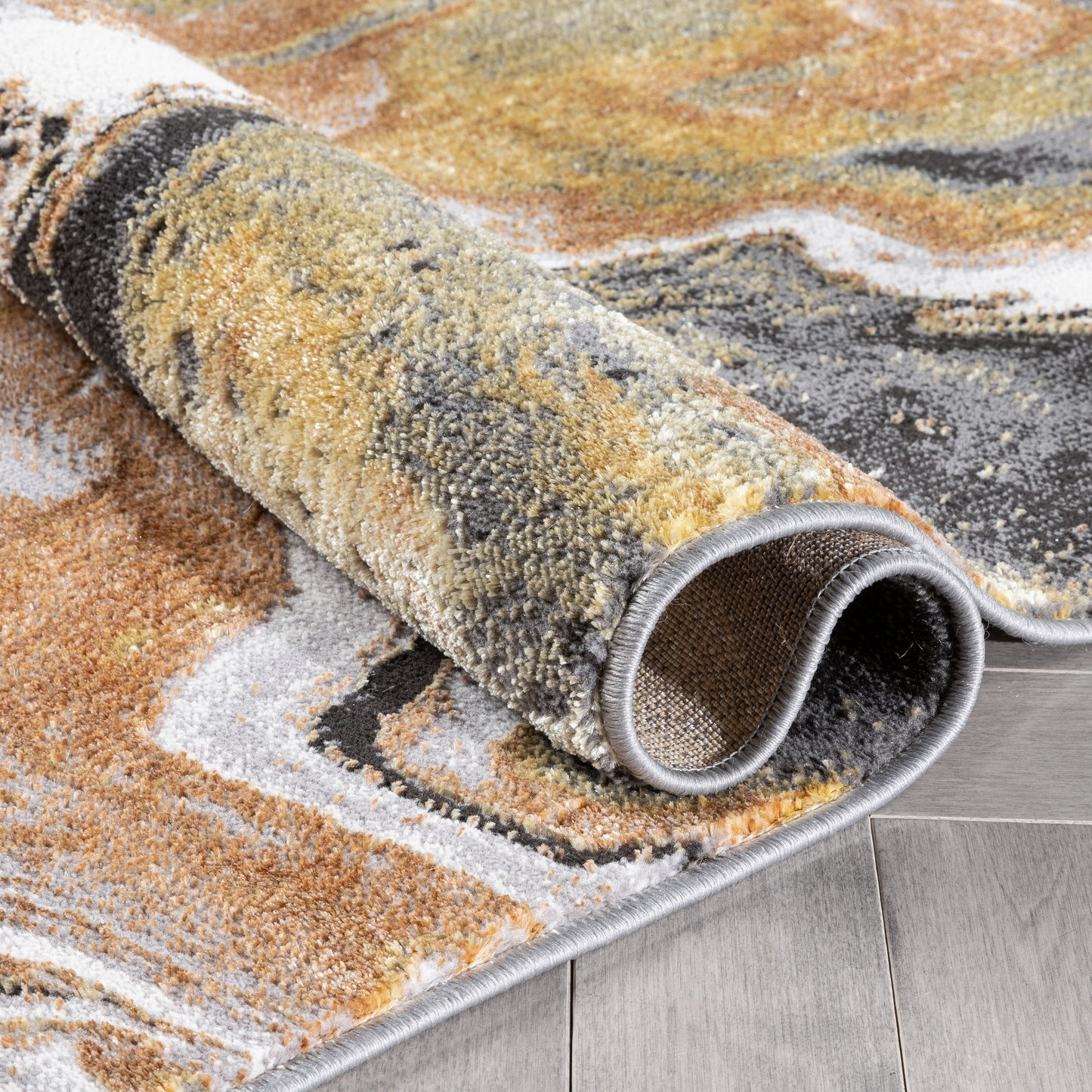 Fay Modern Abstract Yellow Glam Rug CAI-41