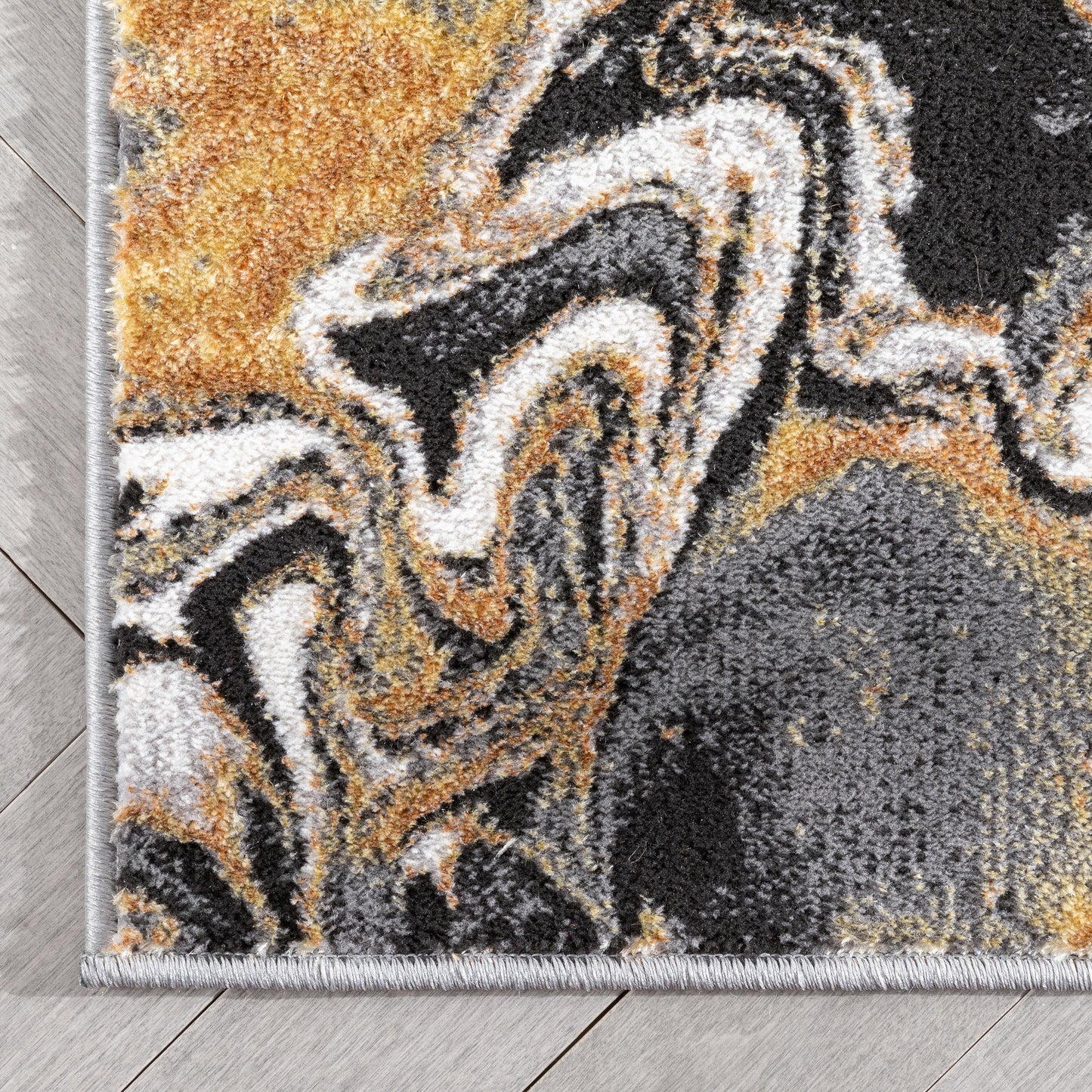 Fay Modern Abstract Yellow Glam Rug CAI-41