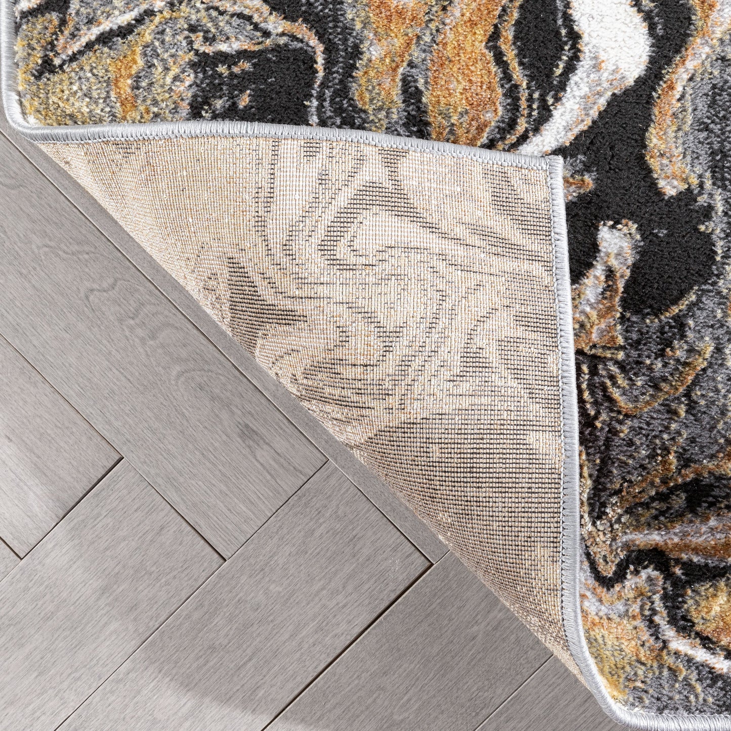 Fay Modern Abstract Yellow Glam Rug CAI-41
