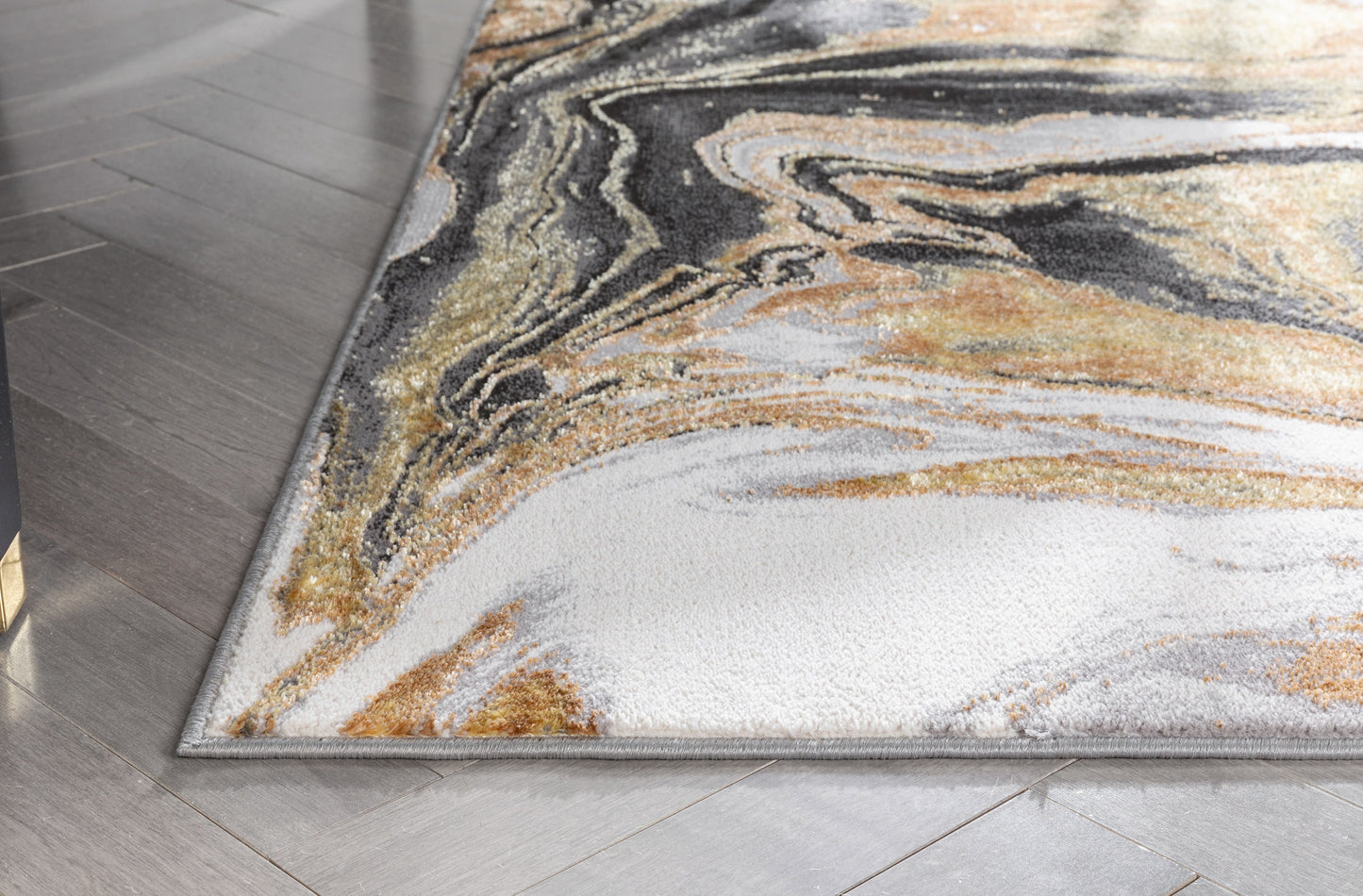 Fay Modern Abstract Yellow Glam Rug CAI-41