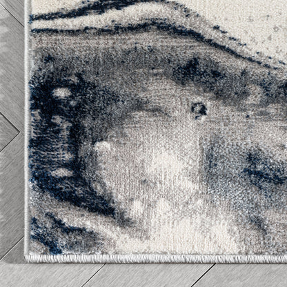Fay Modern Abstract Blue Glam Rug CAI-44
