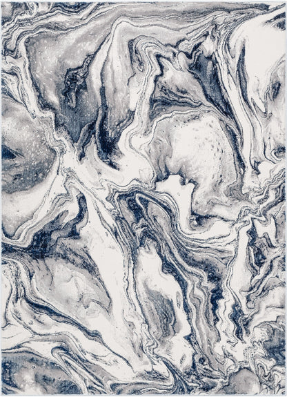 Fay Modern Abstract Blue Glam Rug CAI-44