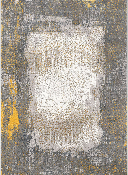 Joelle Vintage Abstract Floral Yellow Glam Rug CAI-71