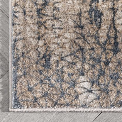 Joelle Vintage Abstract Floral Grey Glam Rug CAI-77