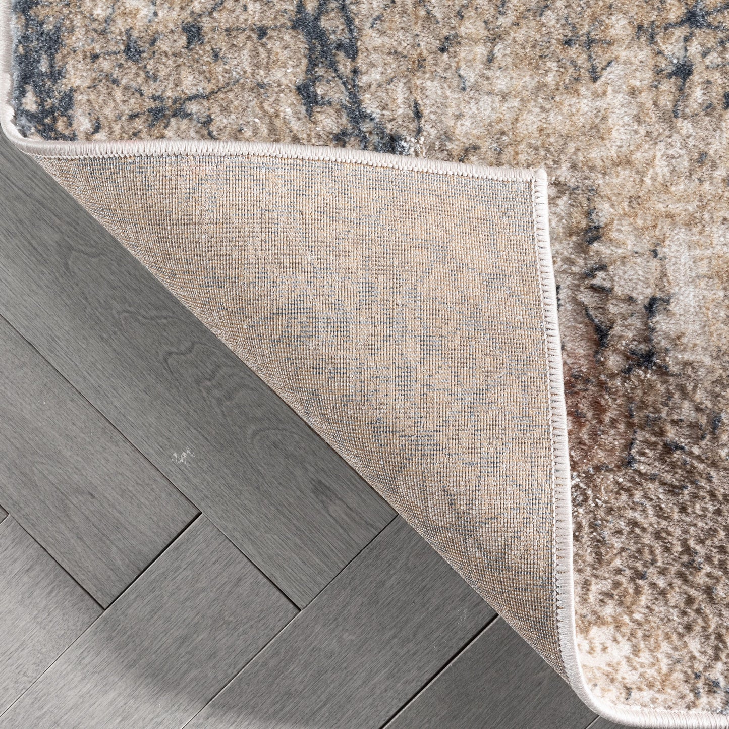 Joelle Vintage Abstract Floral Grey Glam Rug CAI-77
